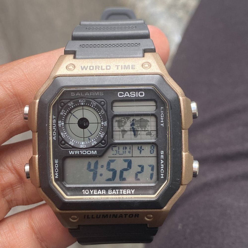 Casio Watch for Men  Brown Color  New Battery Installed Inside 38mm Diameter